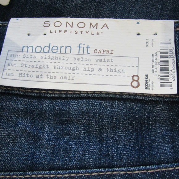 NEW Sonoma Modern Fit Denim Capris Size 8 - Picture 4 of 5